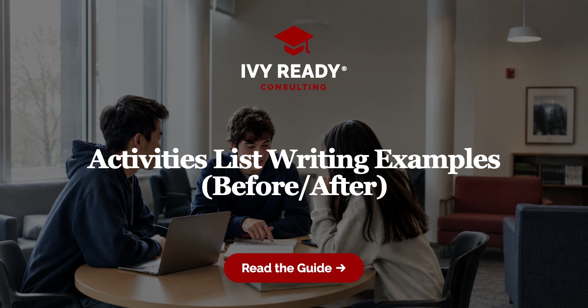 Activities List Writing Examples (Before/After) | Ivy Ready College ...
